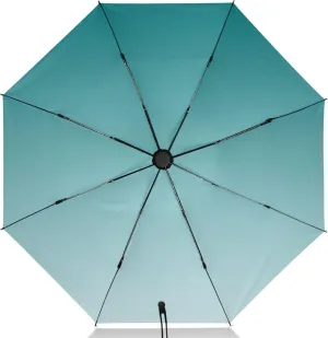 Joisal Teal Blue Light Sky Gradient Travel Foldable Umbrella Compact Black Sun Blocking Umbrella Upf 50 Automatic Rain Umbrellas for Rain & Sun
