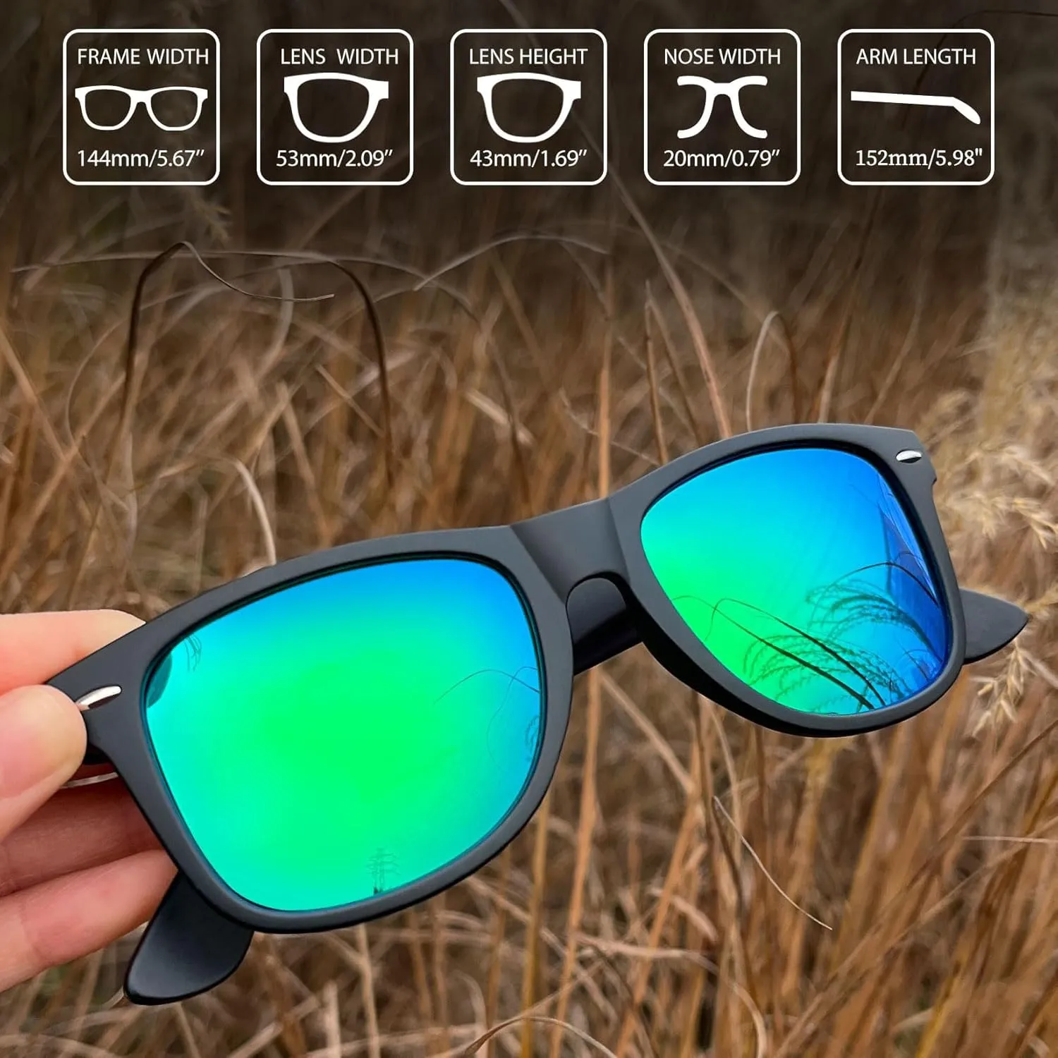 Joopin 3 Pack Square Sunglasses Polarized UV Protection Trendy Sun Glassses Fashion Shades for Women Men