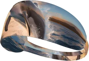 Jumping Dolphin Outdoor Sports Sweat-Absorbing Headband, Fitness Sports Yoga Cycling Headband, Sports Elastic Headband,