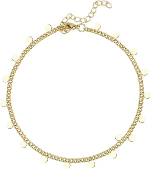 KELITCH Simple Gold Strand Anklets Trendy Minimalist Alloy Anklets Chain Fashion Women Anklets Jewelry