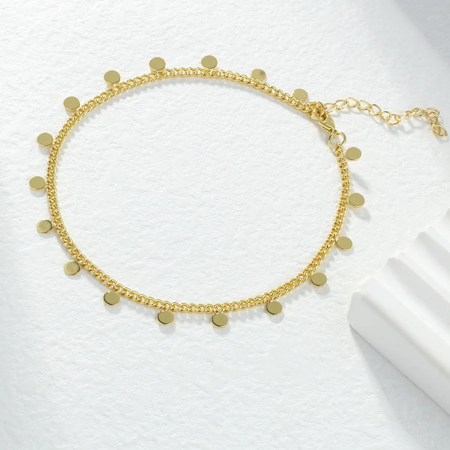 KELITCH Simple Gold Strand Anklets Trendy Minimalist Alloy Anklets Chain Fashion Women Anklets Jewelry