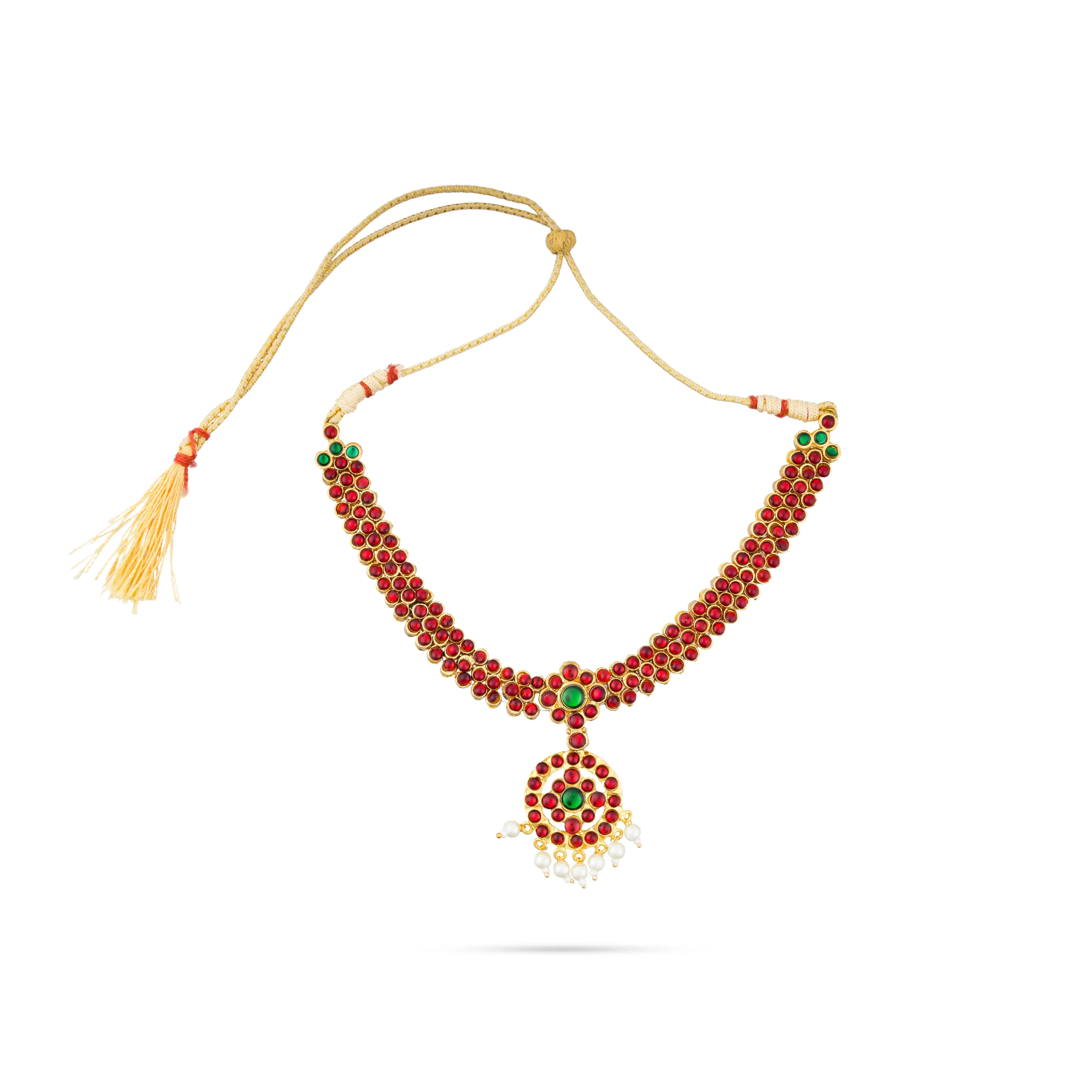 Kemp Dance Jewellery Set | Pearls with Stone Kemp Jewellery Set/ Bharatanatyam Jewellery Set for Dance