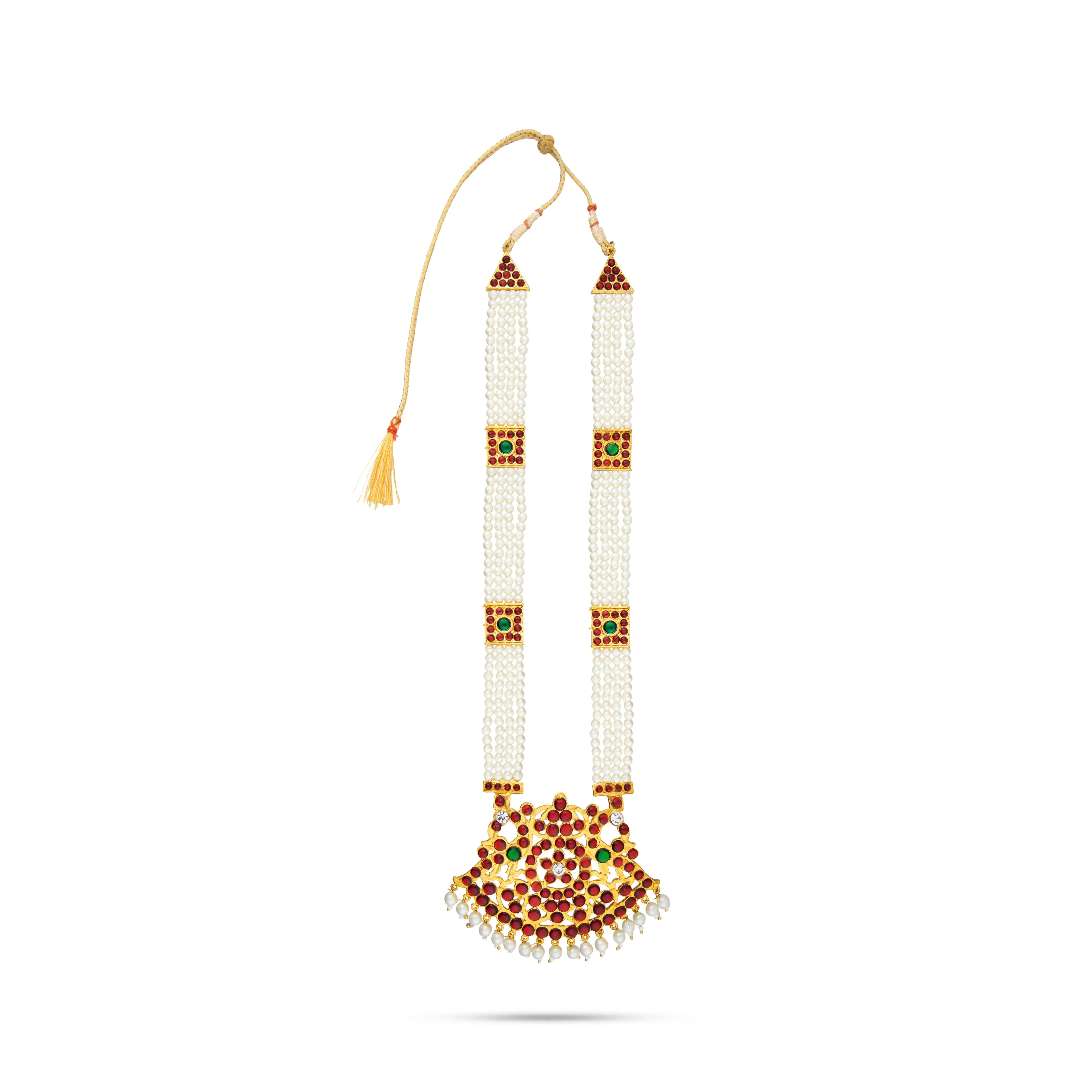 Kemp Dance Jewellery Set | Pearls with Stone Kemp Jewellery Set/ Bharatanatyam Jewellery Set for Dance