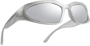 KENBO Y2K Sunglasses Wrap Around Futuristic Sunglasses Womens Men Swift Oval Fashion Sport Shades Sun Glasses