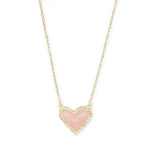 Kendra Scott Ari Heart Pendant Necklace in Rose Quartz