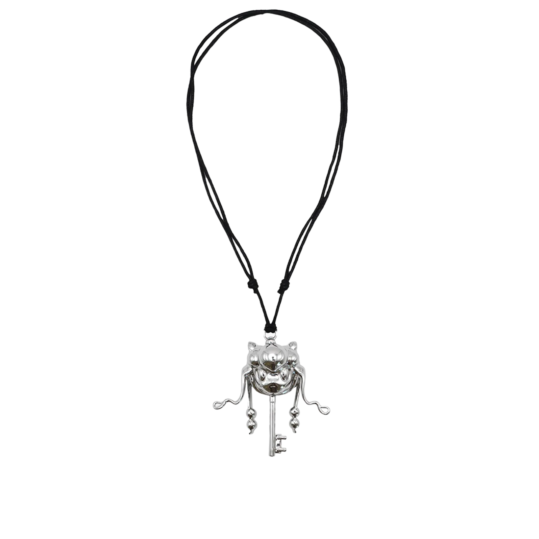 Key Emblem on Rope in Silver / Black