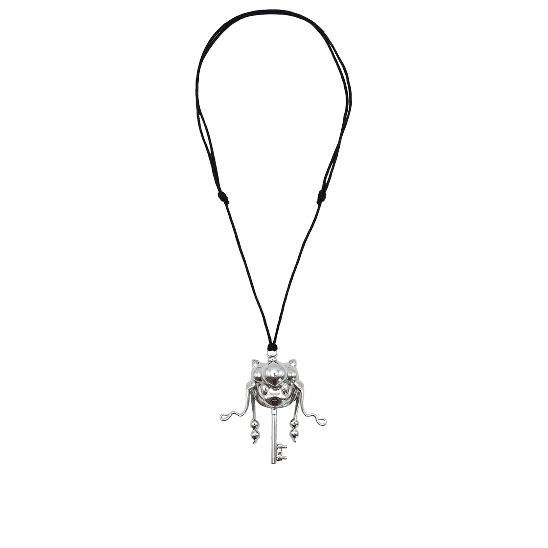 Key Emblem on Rope in Silver / Black