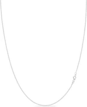 KEZEF 1mm 925 Sterling Silver Necklace for Women | 16-36 inch long Silver, 18k Gold, Rose Gold Necklaces for Women - Made In Italy Real Cable Chain Jewelry | Dainty cadena de plata s925 para mujer