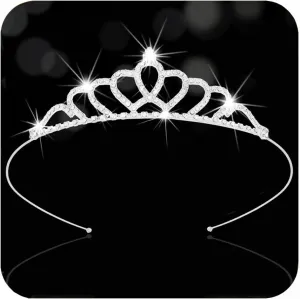 Kilshye Silver Tiara Headband Rhinestone Tiaras Bridal Crown Bride Prom Hair Accessories for Women