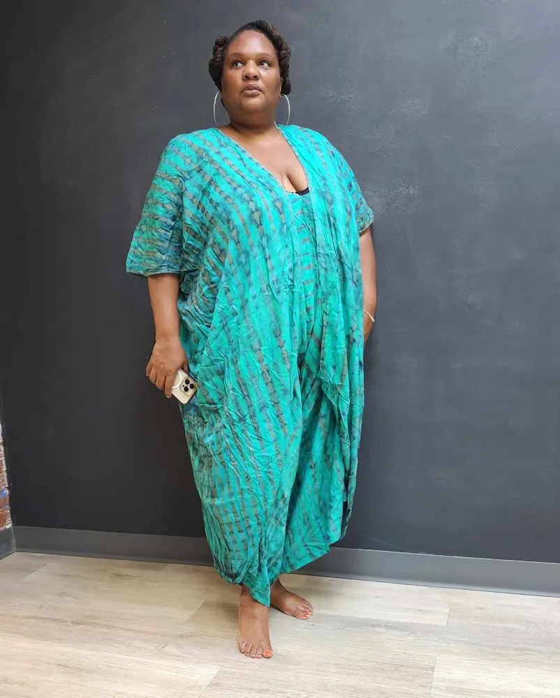 Kimono Jumpsuit Set for L to 3X