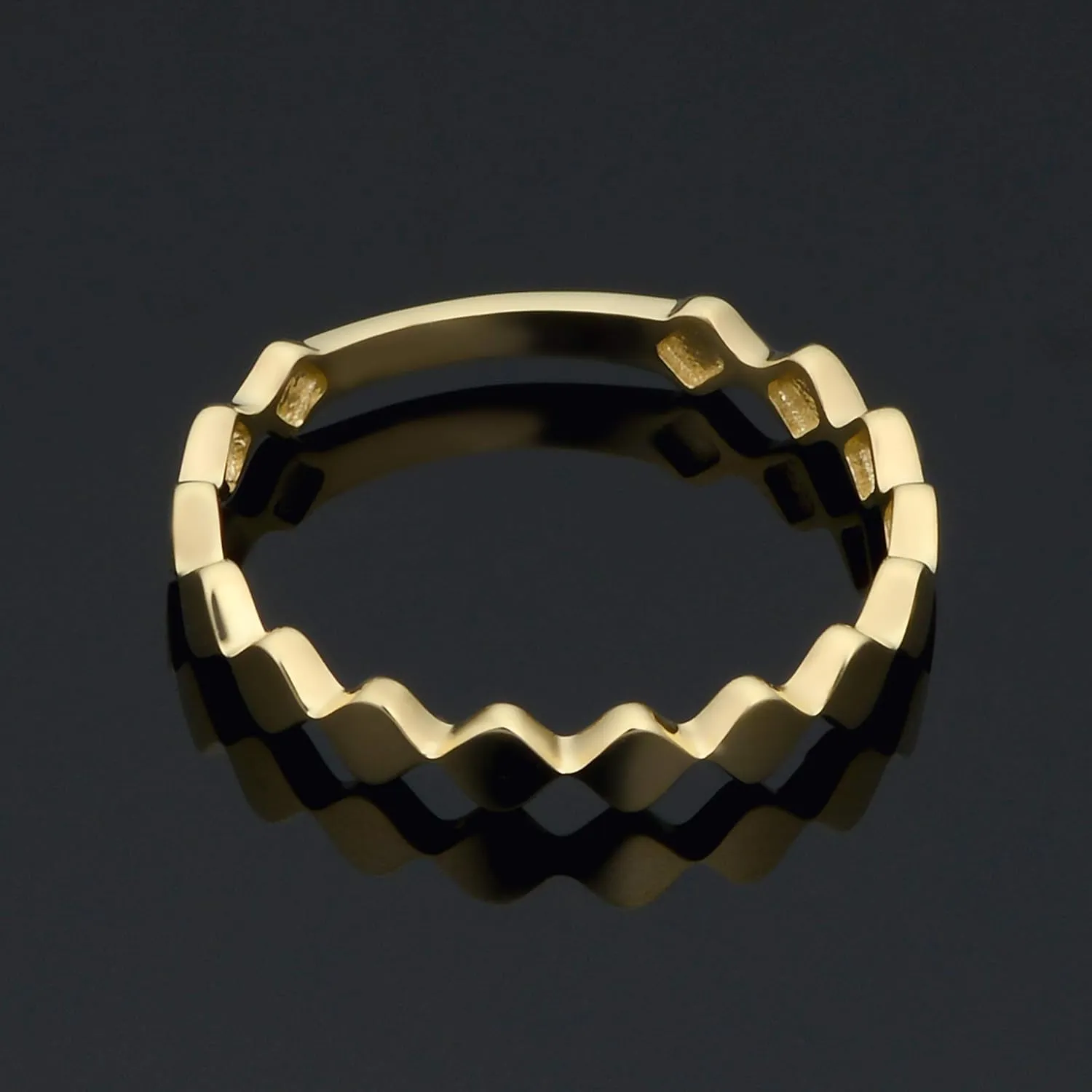 KoolJewelry 14k Yellow Gold Minimalist 3.1 mm Geometric Ring