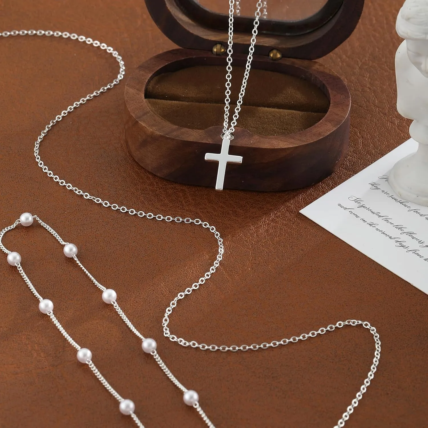 Kyerlyn Silver Necklaces for Women, Sterling Silver Stackable Stack Herringbone Choker Necklaces for Women Trendy Layering Circle Pendant Chain Necklace Set Jewelry for Women