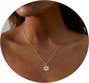 Kyerlyn Simple Gold Necklace Cute Tiny 14k Gold Plated Choker Necklaces Hollow Necklace for Women Dainty Gold Necklaces Minimalist Trendy Jewelry Gifts