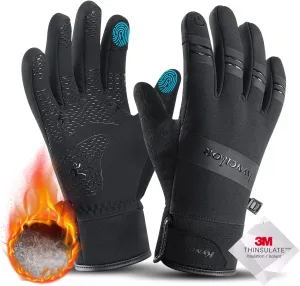 KynciLOR Winter Gloves Waterproof Womens Warm Cold Weather Snow Gloves for Men with Touchscreen Fingers for Running Cycling