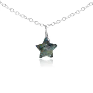 Labradorite Tiny Star Pendant Choker Necklace