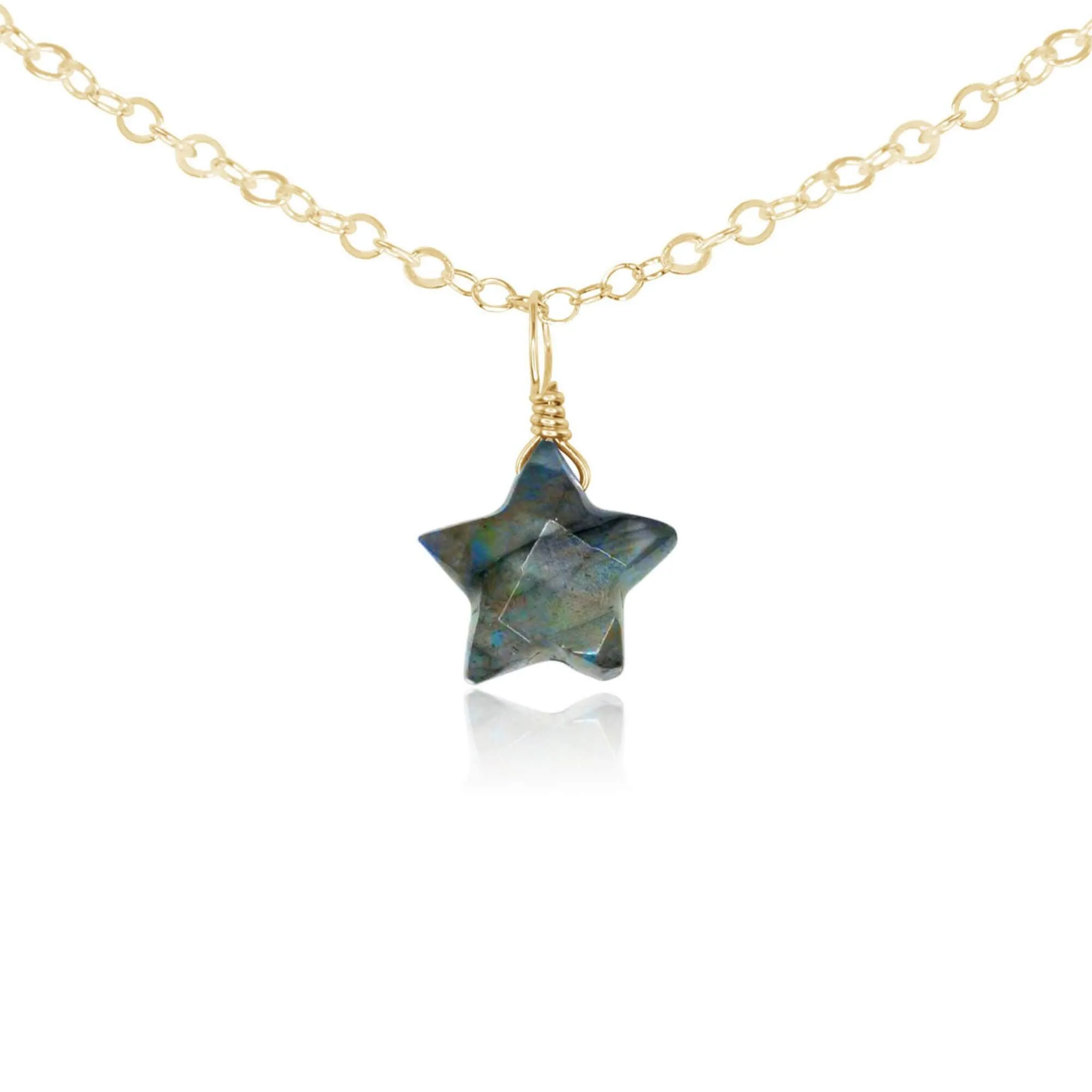 Labradorite Tiny Star Pendant Choker Necklace