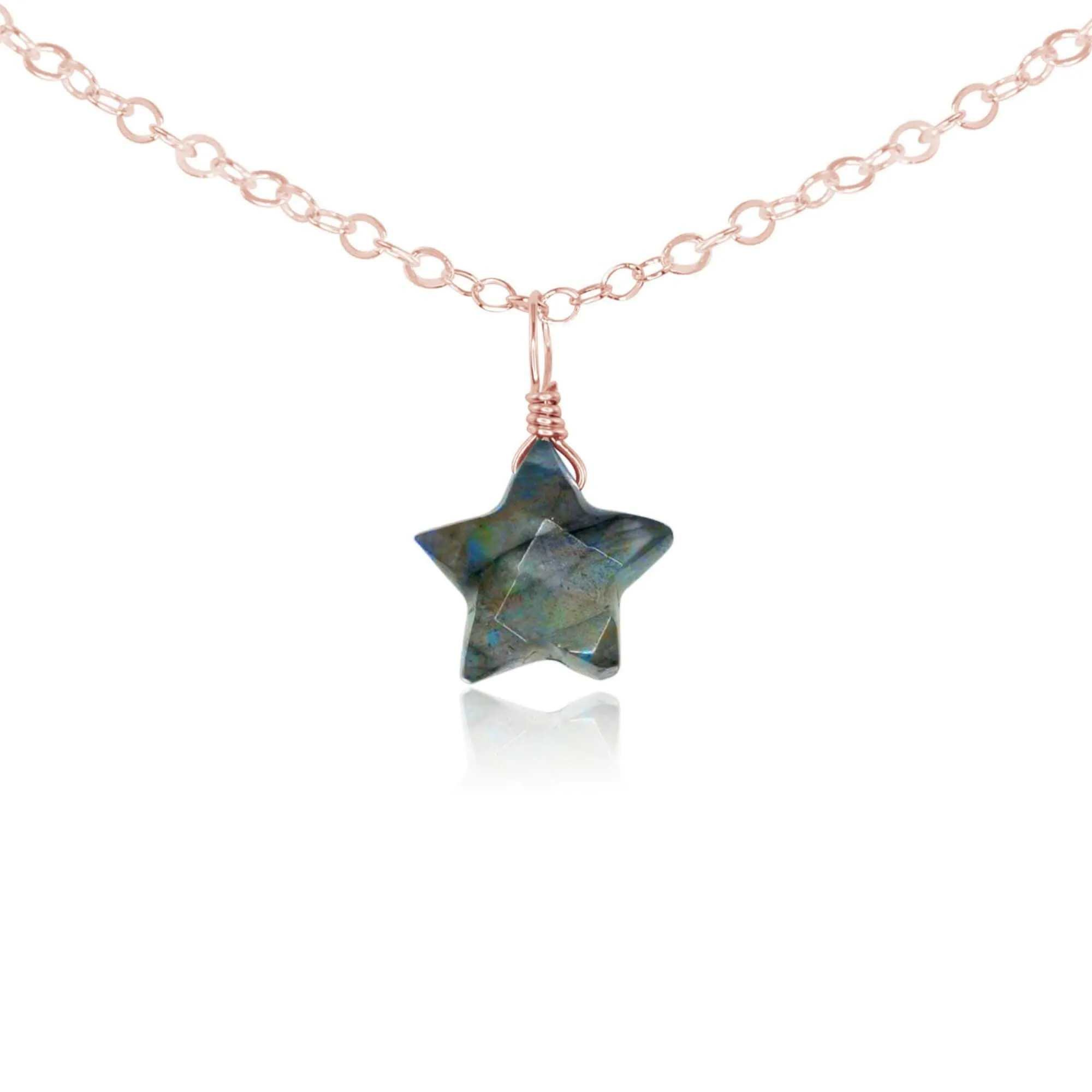 Labradorite Tiny Star Pendant Choker Necklace