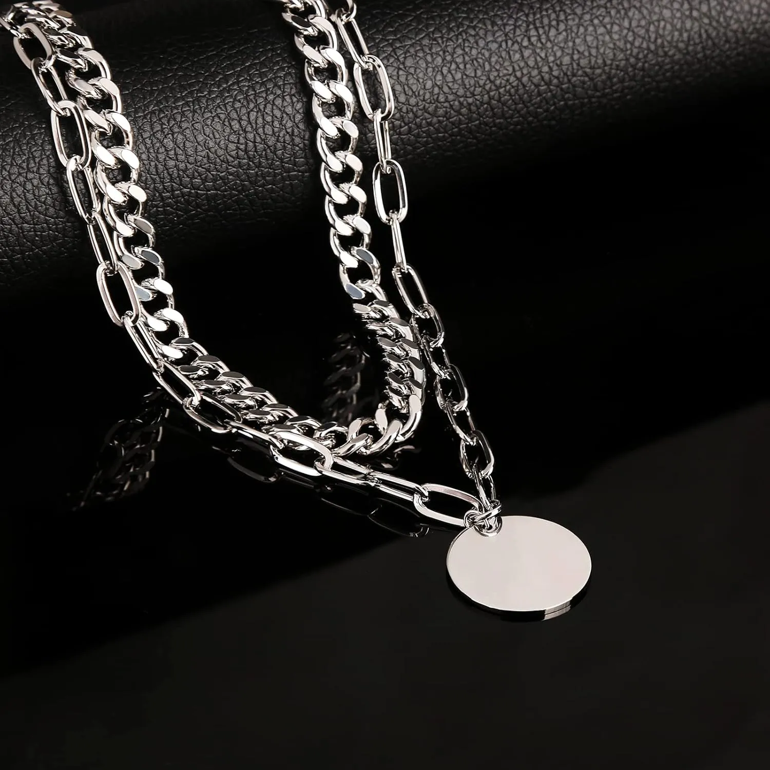 LANE WOODS Gold Layered Necklaces for Women Girls Dainty Layering Coin Lock Eye Snake Pendant Jewelry Gifts