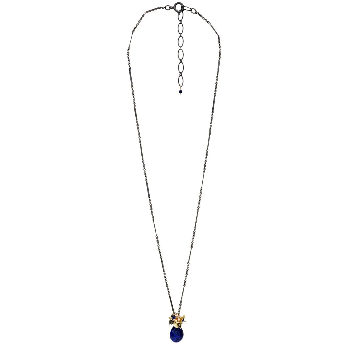 Lapis, Gold, Pyrite Small Cluster Necklace
