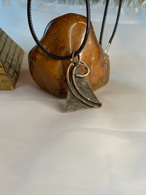 Large Fused Geometric Pyramid Sterling Silver Necklace