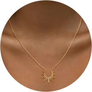 Lariat Gold Necklaces for Women - Dainty Gold Necklace Trendy 14K Gold Plated Hypoallergenic Layered Long Y-Shape Sunburst CZ T-Bar Pendant Drop Chain Necklace Set for Women Non Tarinsh Jewelry Gift