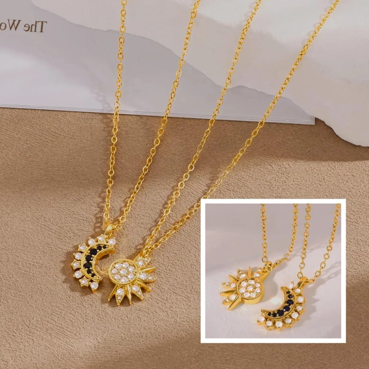 Lariat Gold Necklaces for Women - Dainty Gold Necklace Trendy 14K Gold Plated Hypoallergenic Layered Long Y-Shape Sunburst CZ T-Bar Pendant Drop Chain Necklace Set for Women Non Tarinsh Jewelry Gift