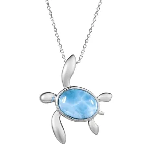 Larimar Hanauma Bay Honu Pendant
