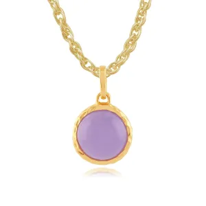 Lavande Jade 'Irida' Pastel Collier en 9ct Or Jaune Plaqué Argent Sterling
