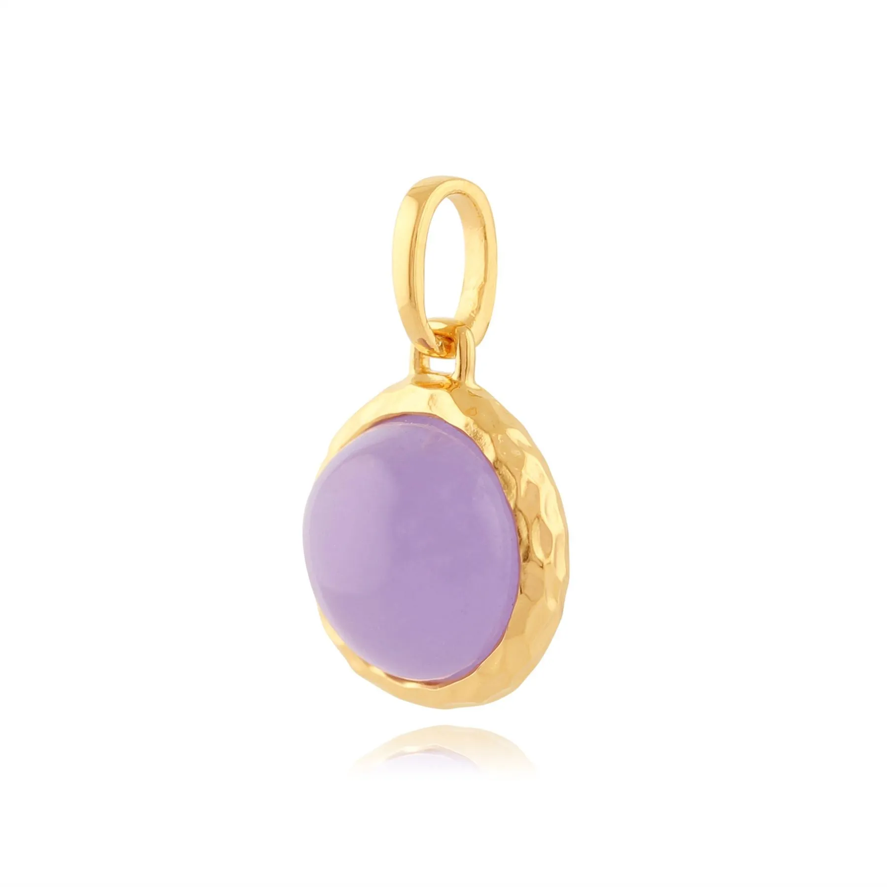 Lavande Jade 'Irida' Pastel Collier en 9ct Or Jaune Plaqué Argent Sterling