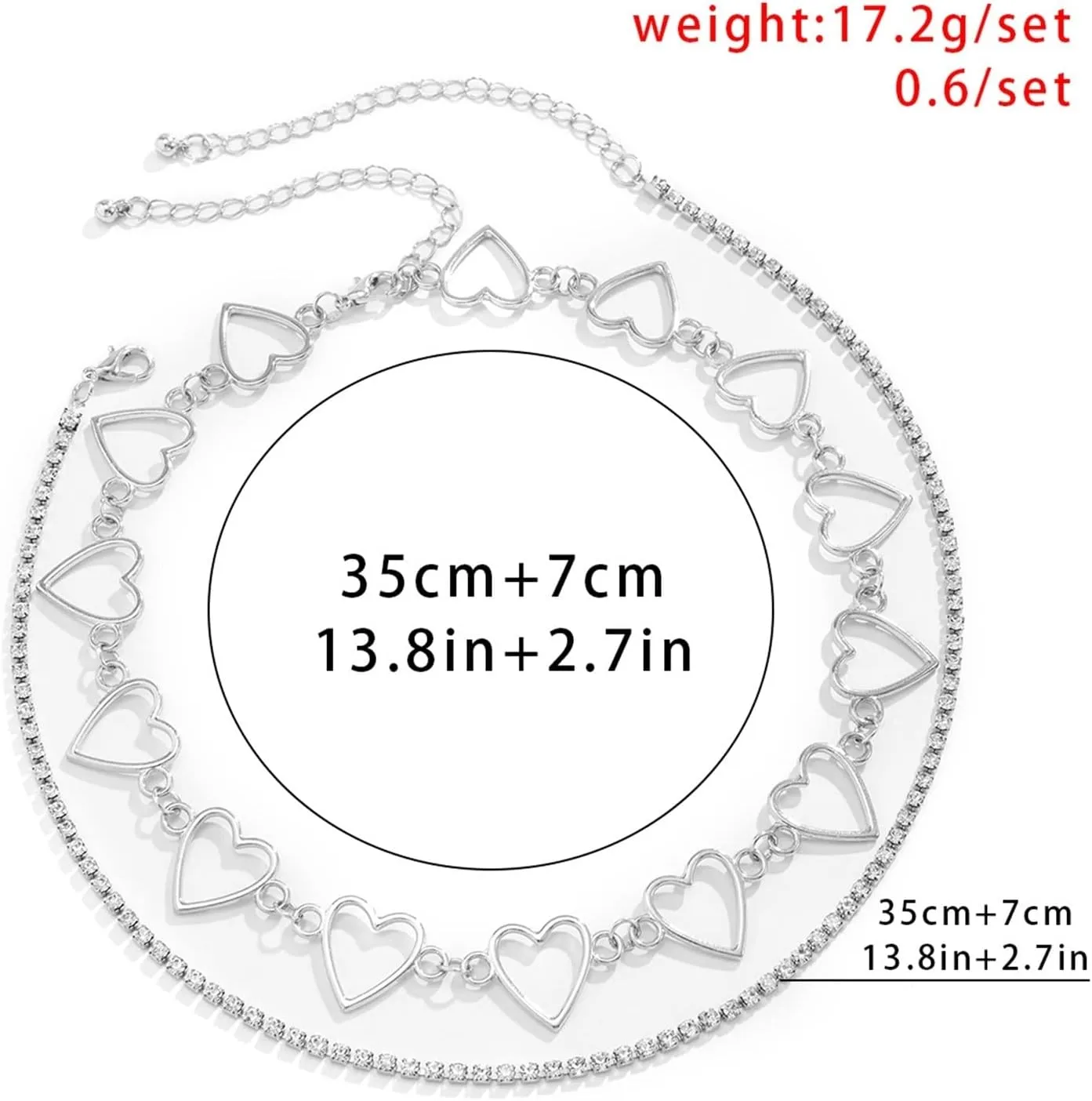 Layer Necklace Set, Bow Necklaces for Women 3 Layer Pendant Necklaces Hollow Heart Design Birthday Jewelry for Teens
