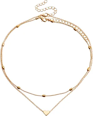 Layered Gold Silver Necklaces for Women, Simple Gold Jewelry Set Gifts for Women Layering Pendant Necklaces Trendy Jewelry