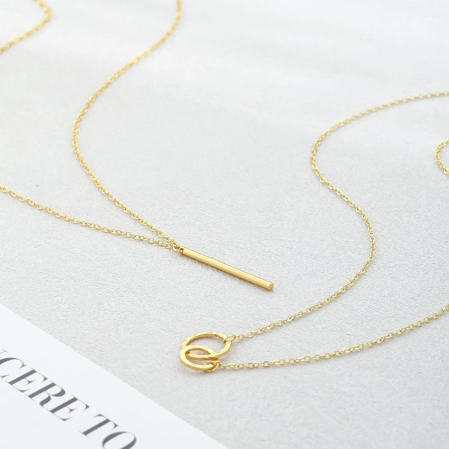 Layered Gold Silver Necklaces for Women, Stackable Stack 14K Real Gold Plated Silver Chain Necklace Diamond Circle CZ Layering Pendant Necklaces Trendy Gold Jewelry Set Gifts
