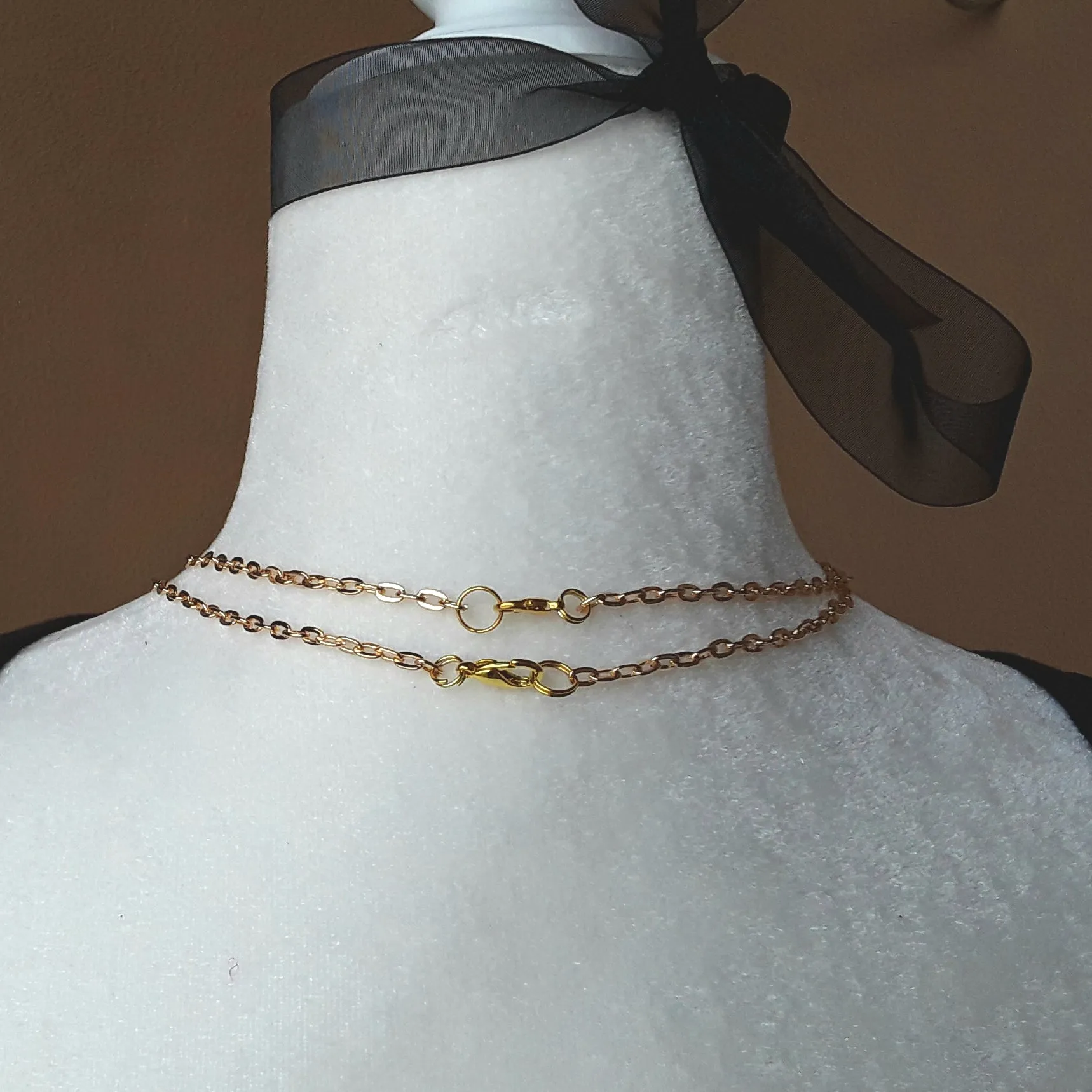 Layered Modern Hand Blown Glass Bubble Necklace Set in Gold or Silver Plate Chain
