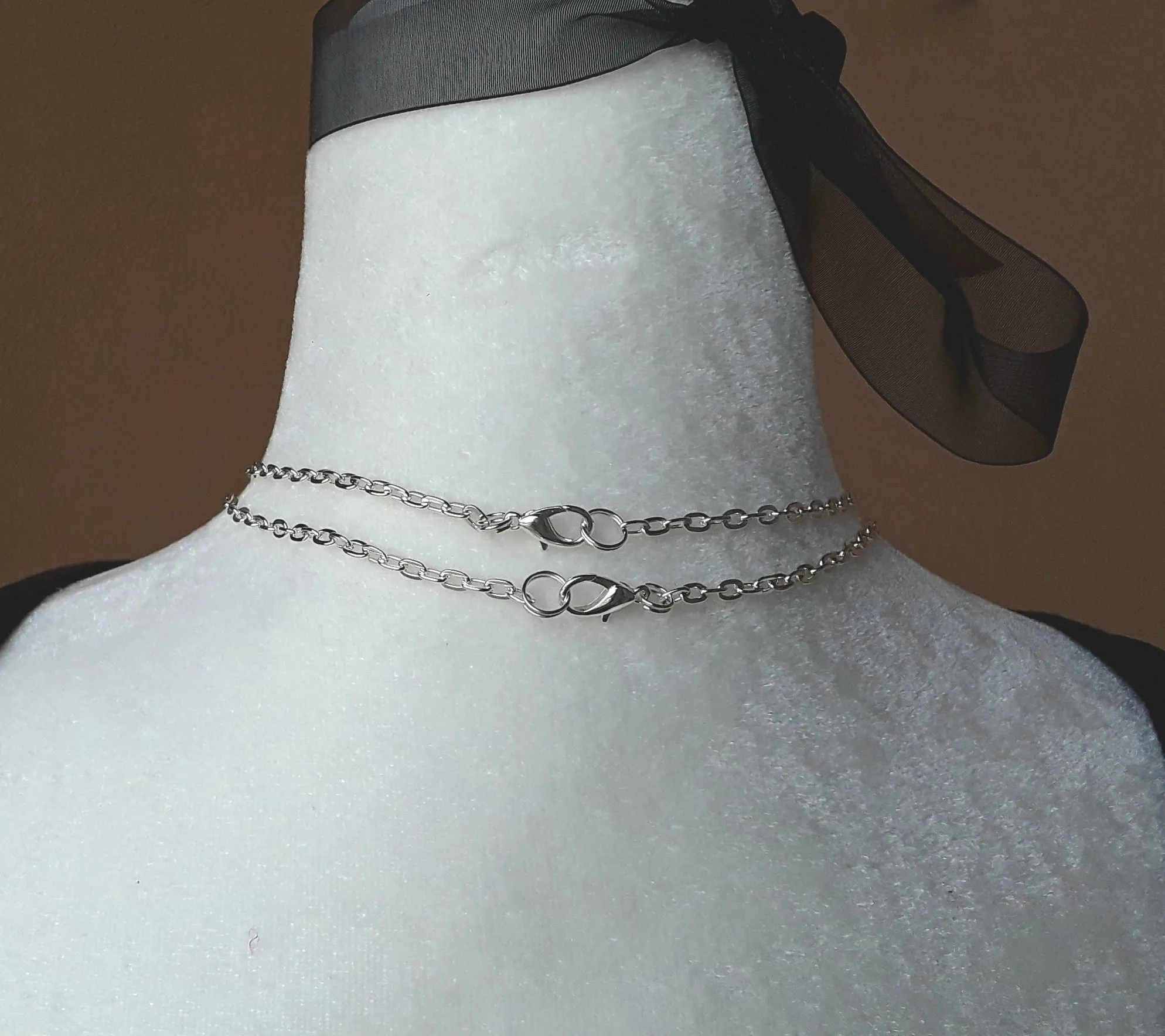 Layered Modern Hand Blown Glass Bubble Necklace Set in Gold or Silver Plate Chain