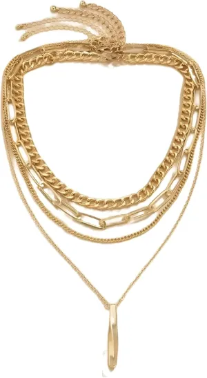 Layered Necklace For Women- 1pc Multi-Layer Stacked Snake Bone Necklace- Metal Tassel Jewelry - Ideal For Birthday.