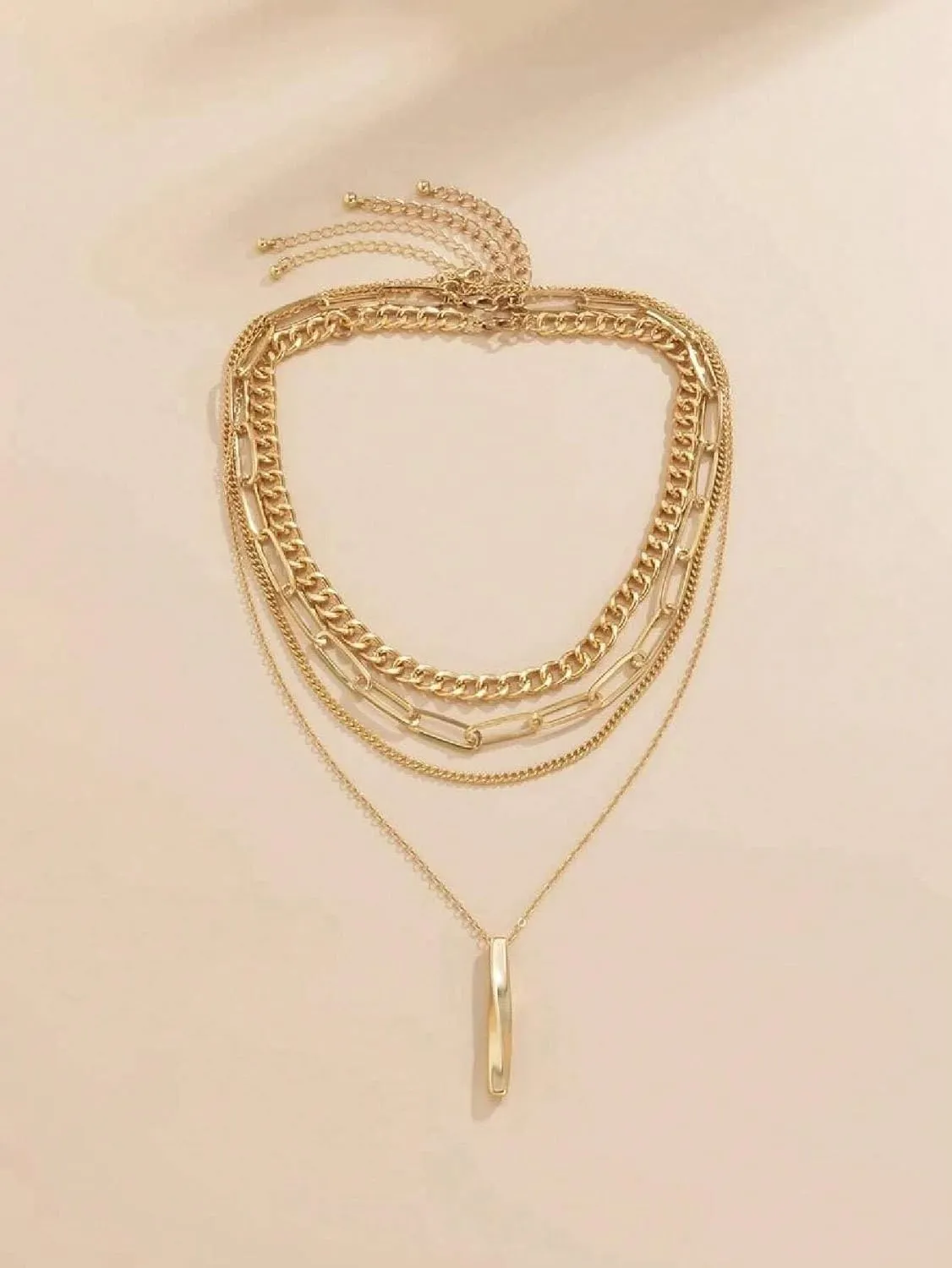 Layered Necklace For Women- 1pc Multi-Layer Stacked Snake Bone Necklace- Metal Tassel Jewelry - Ideal For Birthday.