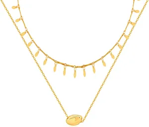 Layering Necklaces for Women 14k Gold Plated Pendant Necklace Minimalist Gold Small Ring Disc Choker Necklace Jewelry