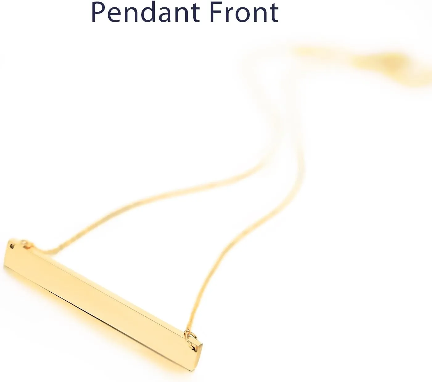 Lazycat Name Bar 18K Plated Bar Necklace,Engravable Name or Blessings Necklace