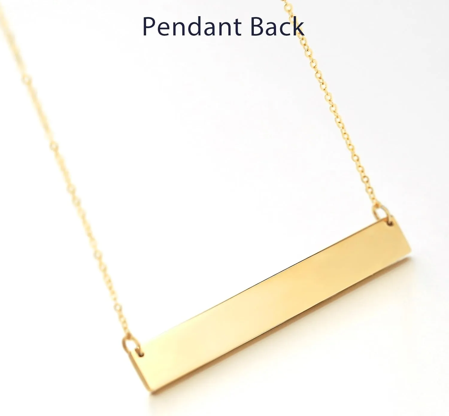 Lazycat Name Bar 18K Plated Bar Necklace,Engravable Name or Blessings Necklace