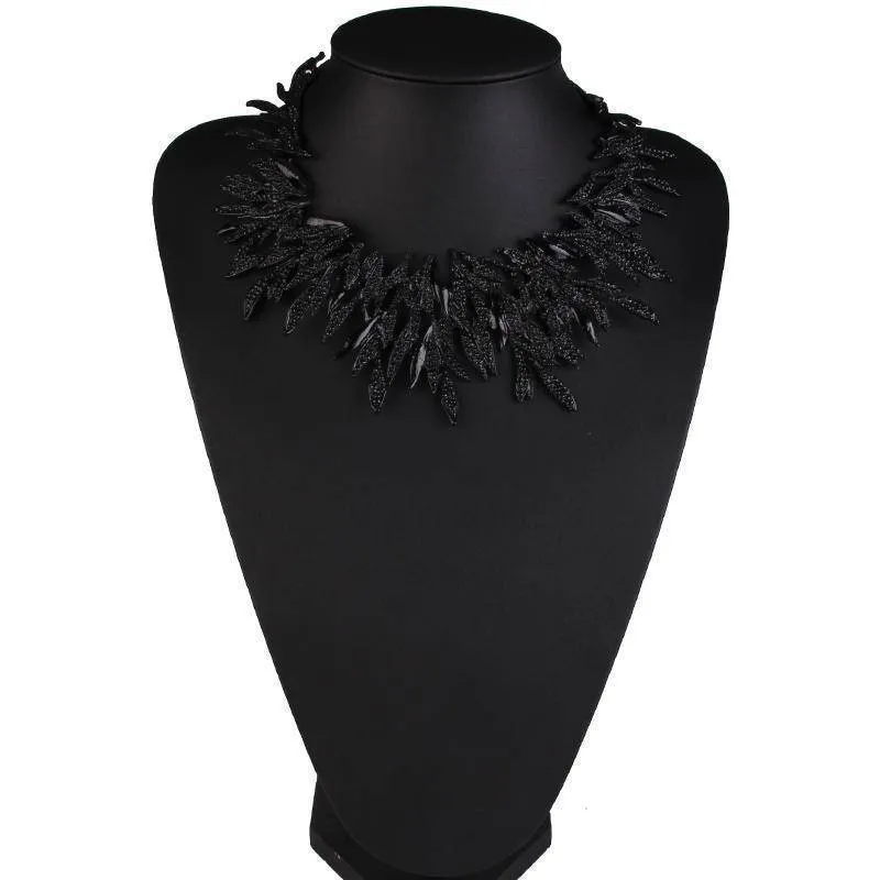 Leaf Metal Vintage Statement Necklaces, Maxi Collar