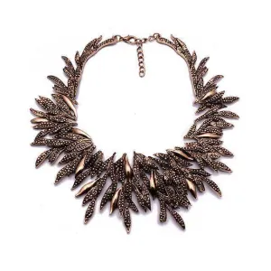 Leaf Metal Vintage Statement Necklaces, Maxi Collar