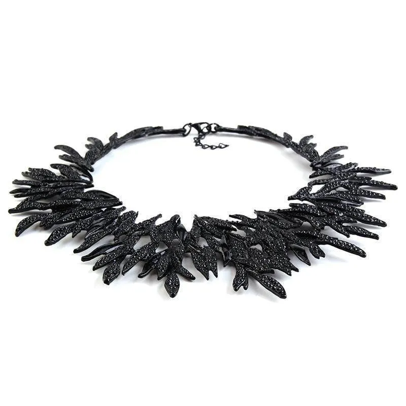 Leaf Metal Vintage Statement Necklaces, Maxi Collar