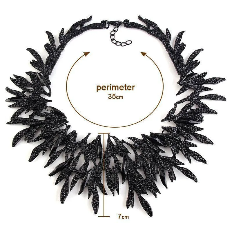 Leaf Metal Vintage Statement Necklaces, Maxi Collar