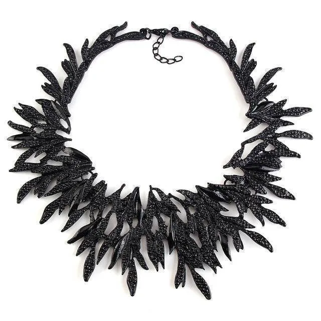 Leaf Metal Vintage Statement Necklaces, Maxi Collar
