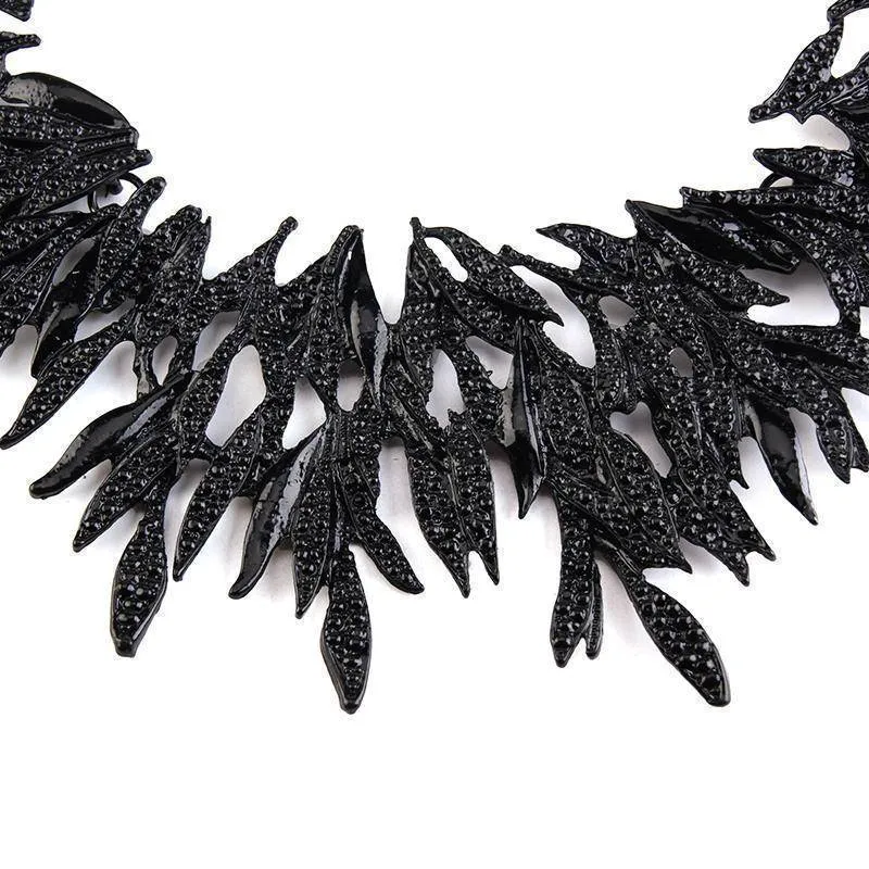 Leaf Metal Vintage Statement Necklaces, Maxi Collar