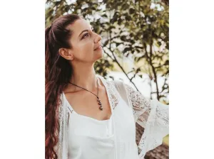 Leather Pearl lariat Y necklace
