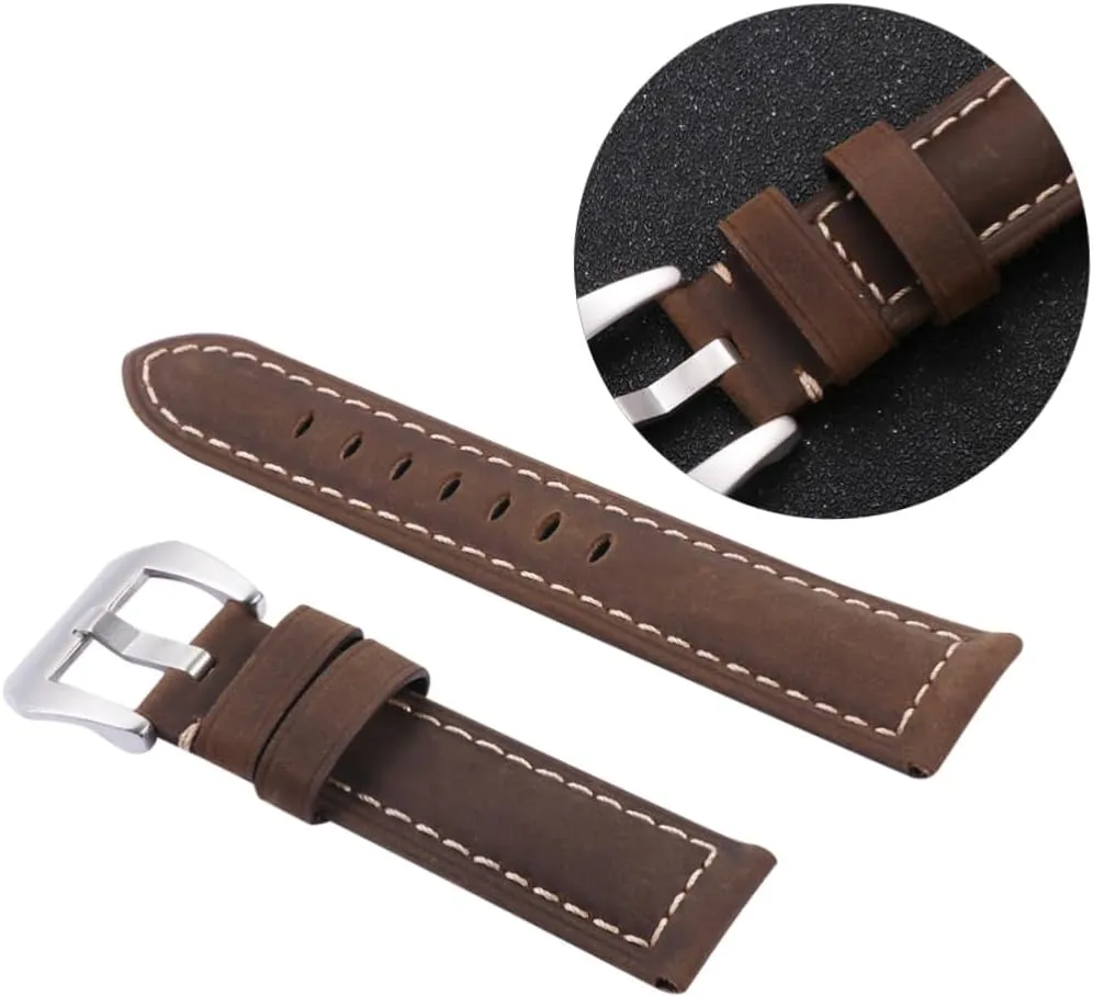 Leather Strap Sports Watch Strap Replacement Band Retro Watchstrap Brown