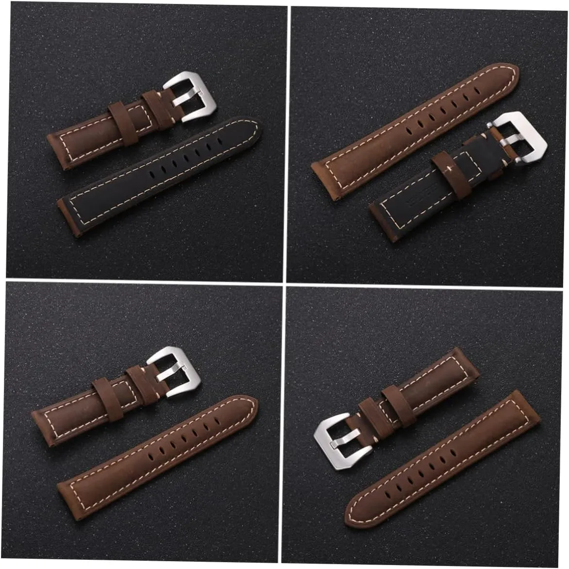 Leather Strap Sports Watch Strap Replacement Band Retro Watchstrap Brown