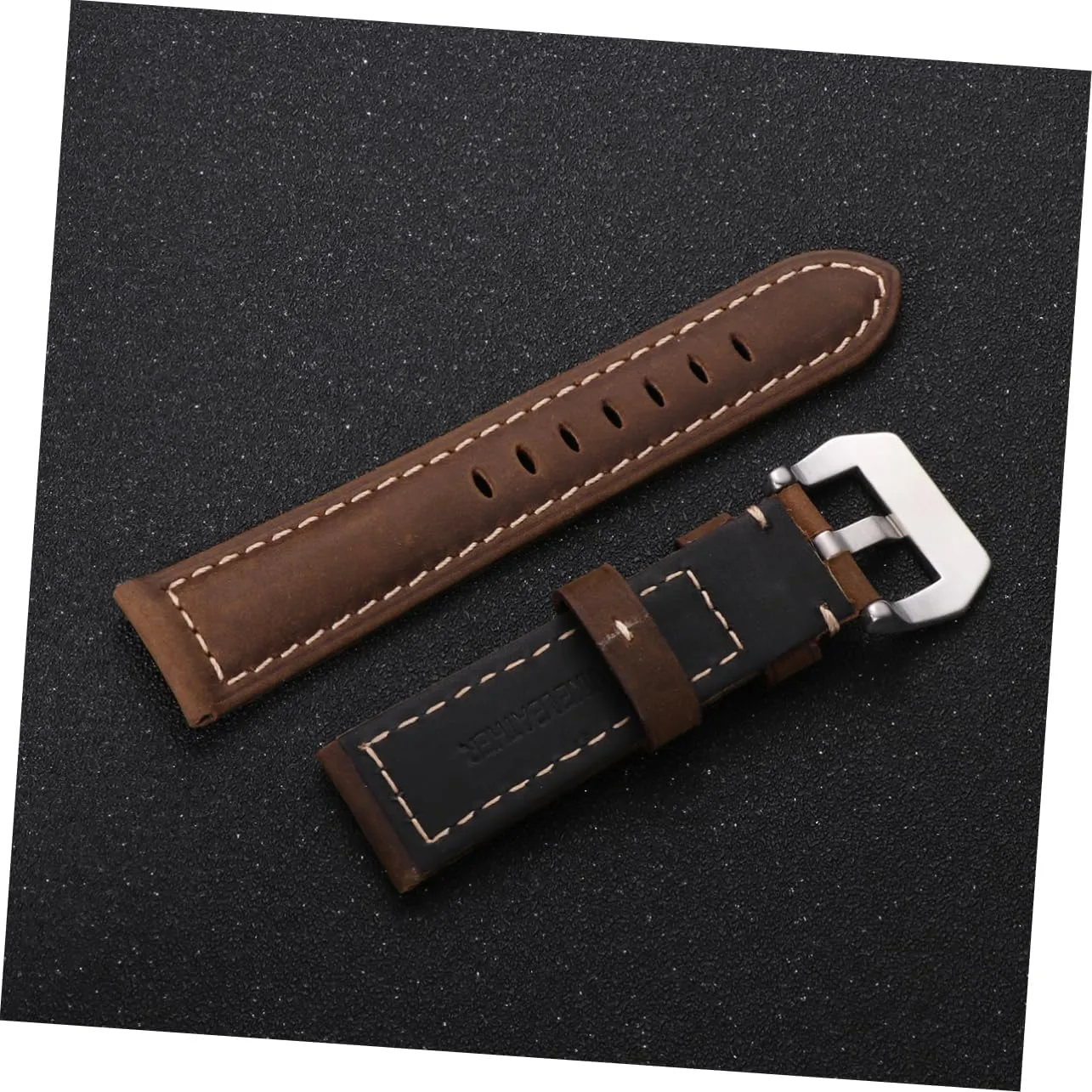 Leather Strap Sports Watch Strap Replacement Band Retro Watchstrap Brown
