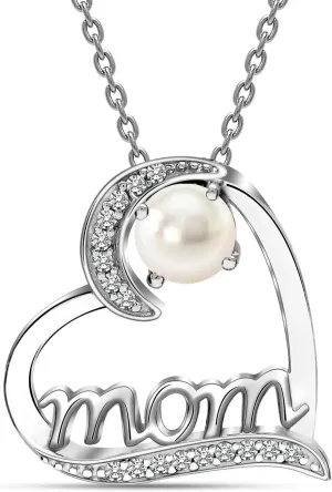 LeCalla 925 Sterling Silver Birthstone Necklace for Women | Love Heart Pendant Necklace Jewelry | CZ Heart Necklace Gifts for Mom Daughter Christmas Birthday